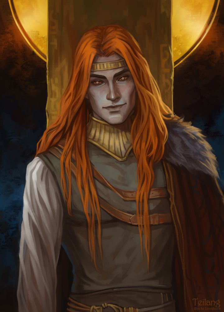 Halfbody. A man with long red hair and a magical eyes.