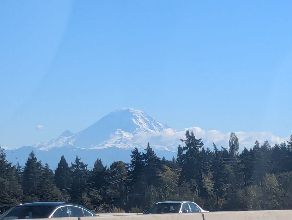 Mt Rainier basking in the sunshine 