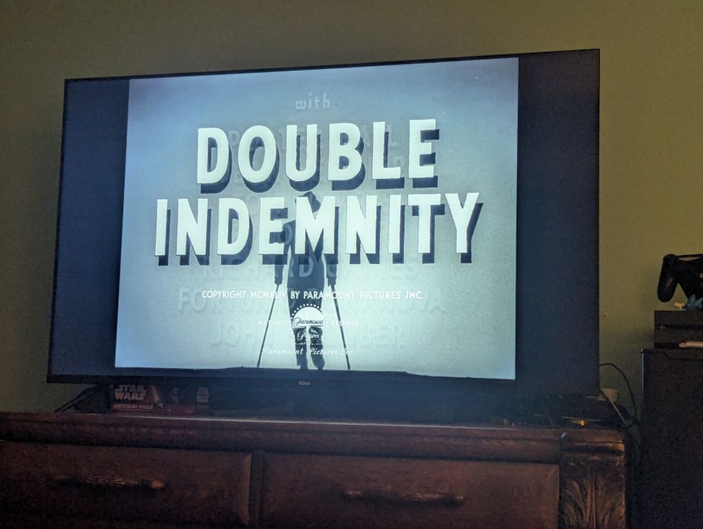 Title screen for the film Double Indemnity