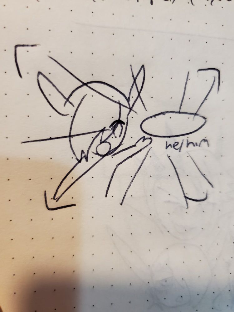 tupper pointing at pronouns in a soyjak way. shoutout to thumbnail C