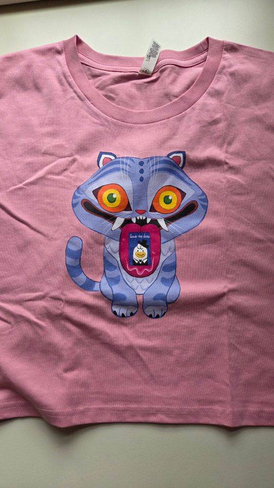 derpy blue tiger with the "save the date" card on his tongue