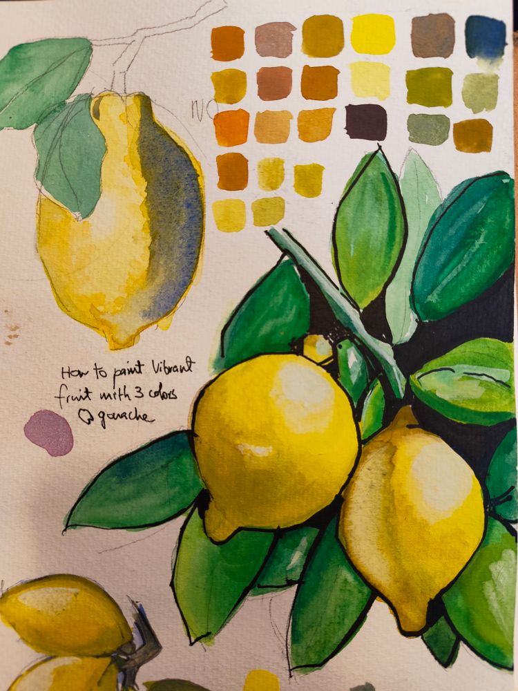 the lemon painting, but with more black this time