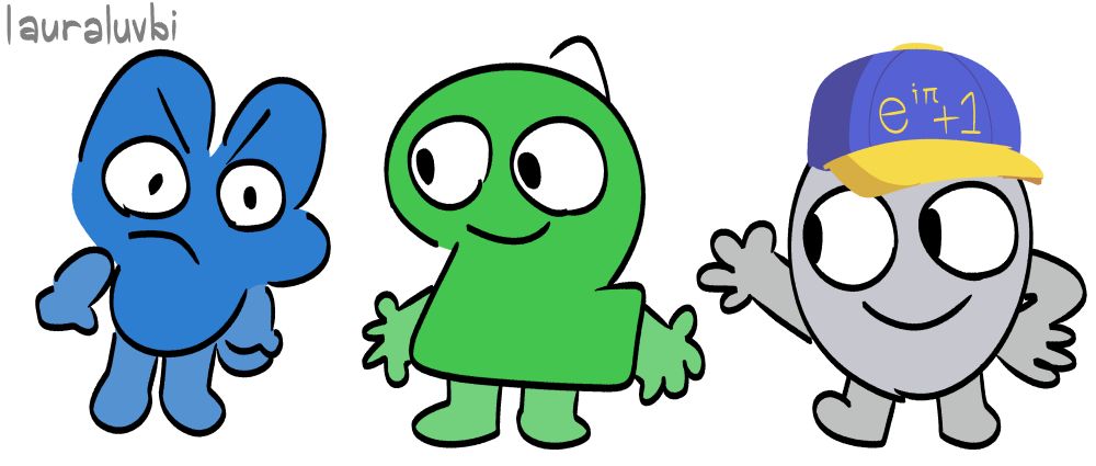 A drawing of Four, Two and Zero from the webshow Battle For Dream Island