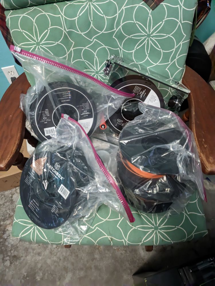 Pile of filament spindles 