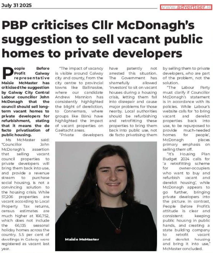 Screenshot of article from advertiser.ie