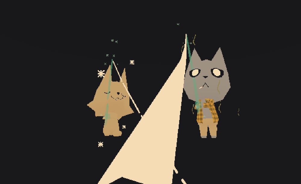 two webfishers in the void