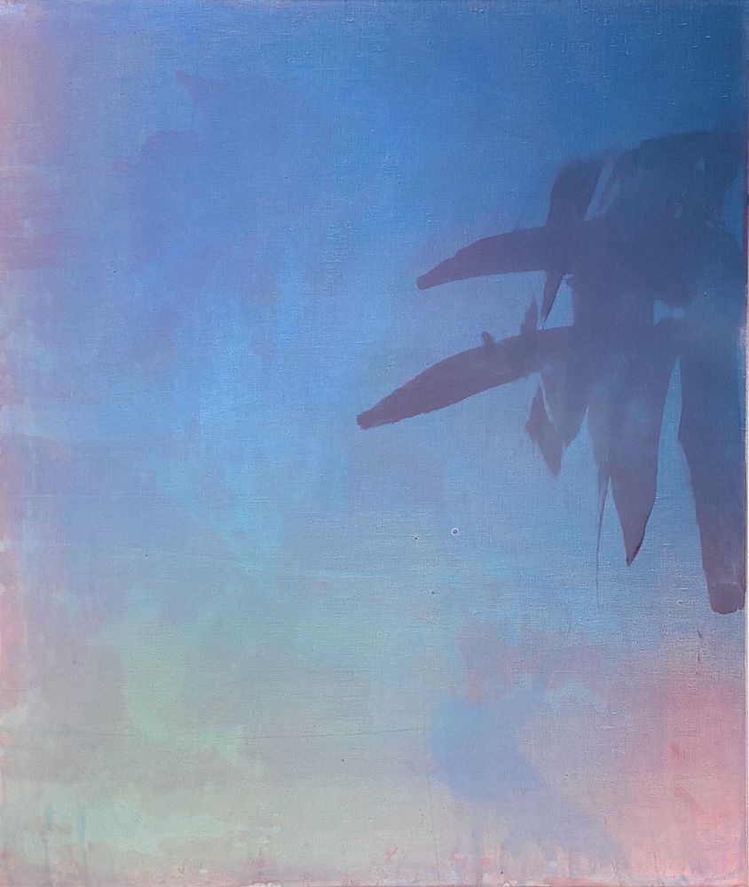Palms (float lotus), 130 x 110 cm, oil, acrylics on canvas, 2024