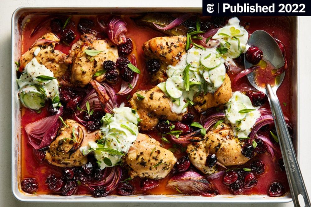 Chicken Thighs With Sour Cherries and Cucumber Yogurt (Published 2022)
