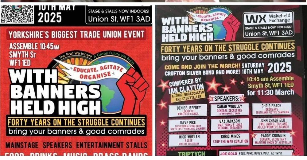 Images show "With Banners Held High" event on Sat 10th May.