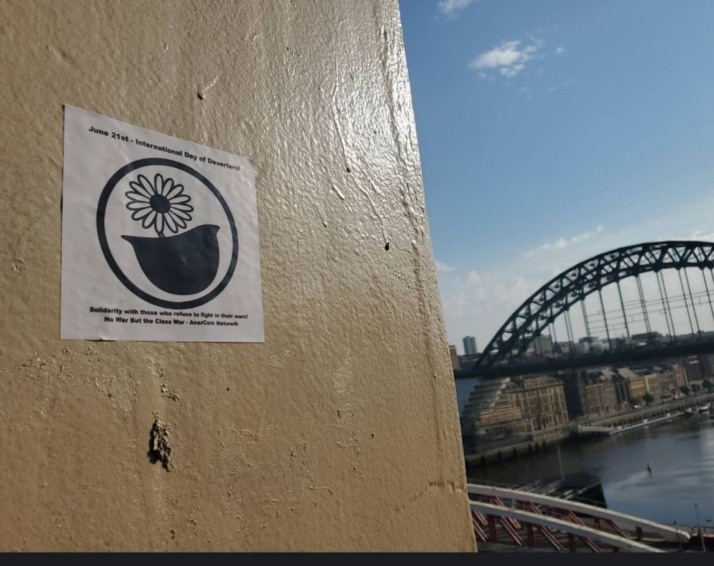 ACN sticker to highlight 21st June as a day to display our anti militarism and anti capitalism, and to highlight those who already have said, "No", to their wars.