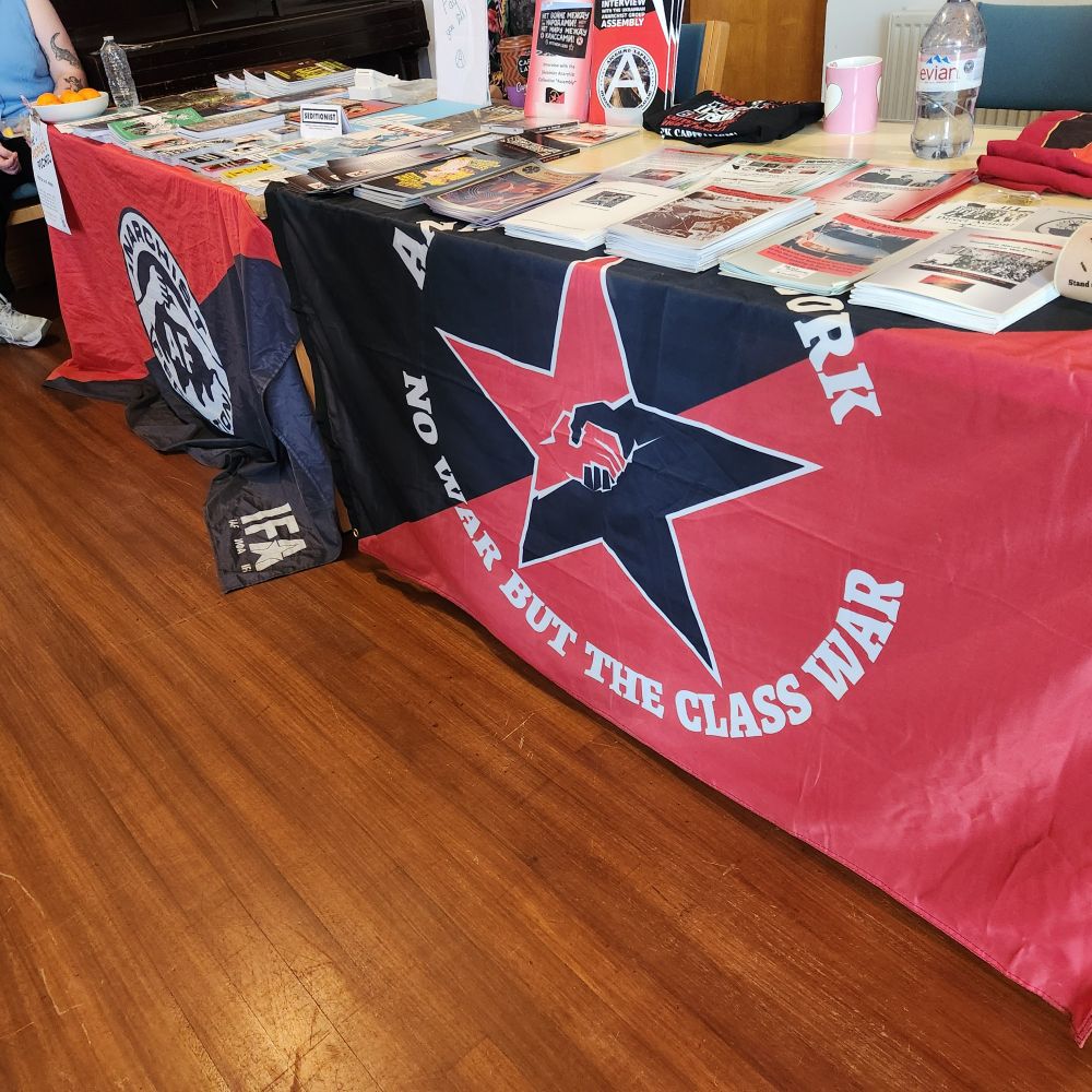 Banners, stall @ Hull Radical Bookfair today