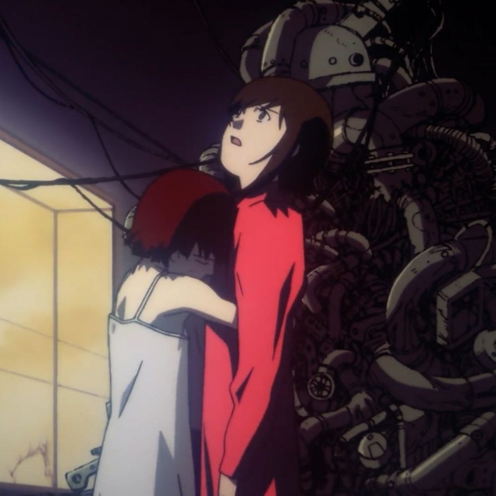 lain hugging alice in serial experiments lain (1998)