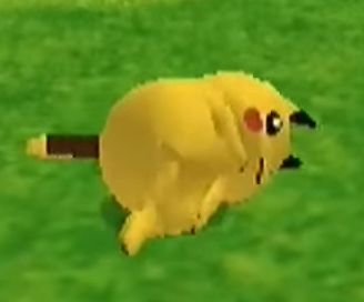 screenshot of pikachu being restless and stressed in pokemon channel 