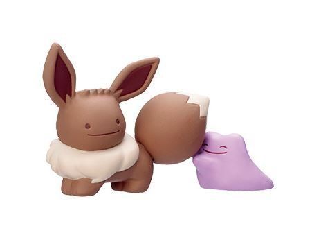 Toy of Ditto Eevee playing with a ditto
