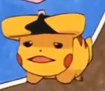 Screenshot of Pikachu mimicking lotad in the Pokémon anime