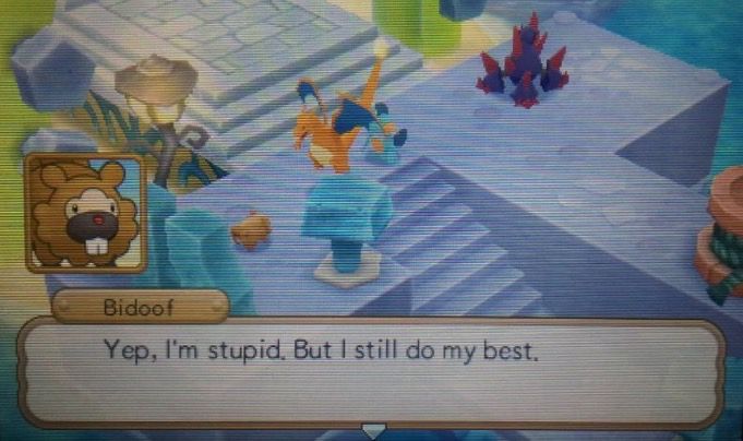 screenshot of Bidoof saying “Yup, I’m stupid. But I still do my best.”