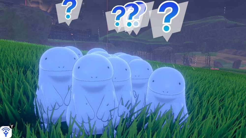 Screenshot of a group of quagsire in Pokémon sword and shield 