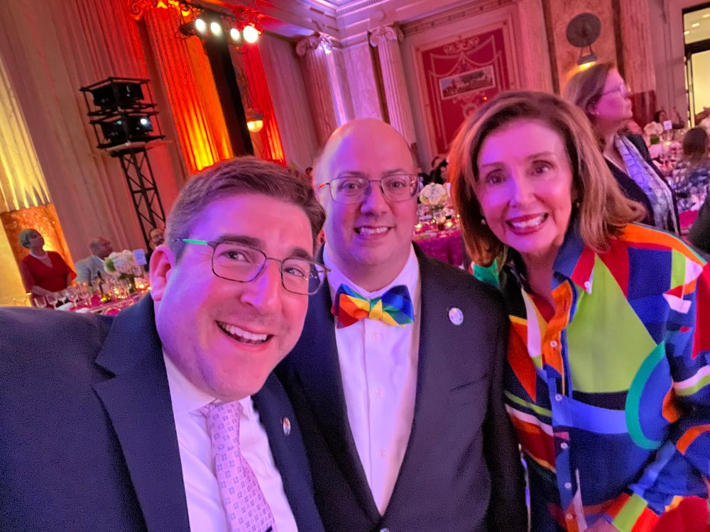 Jason Kaufman and Kirk McPike with Nancy Pelosi. She said she liked my tie!
