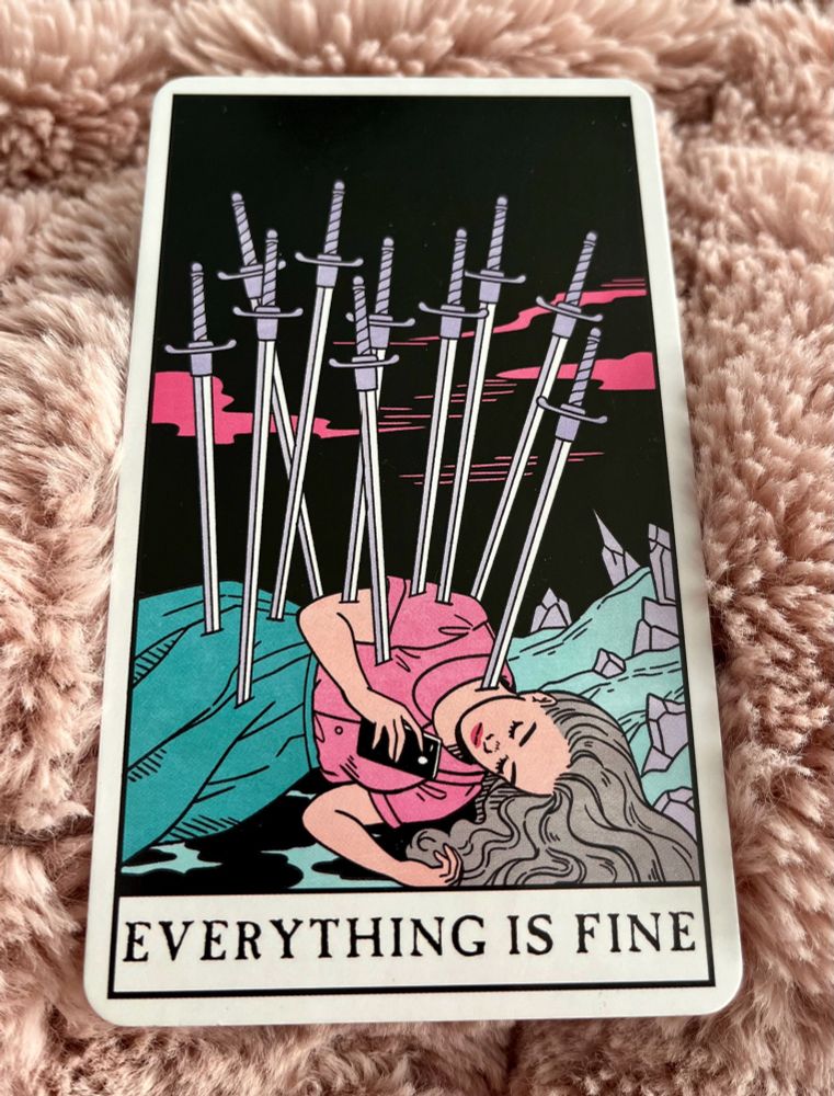 Tarot card 10 of swords.