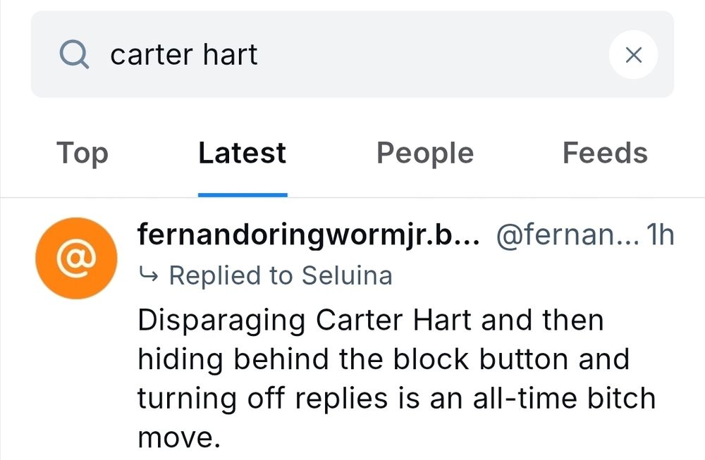 pro-Carter Hart troll