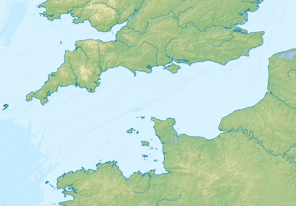 Map showing the English Channel