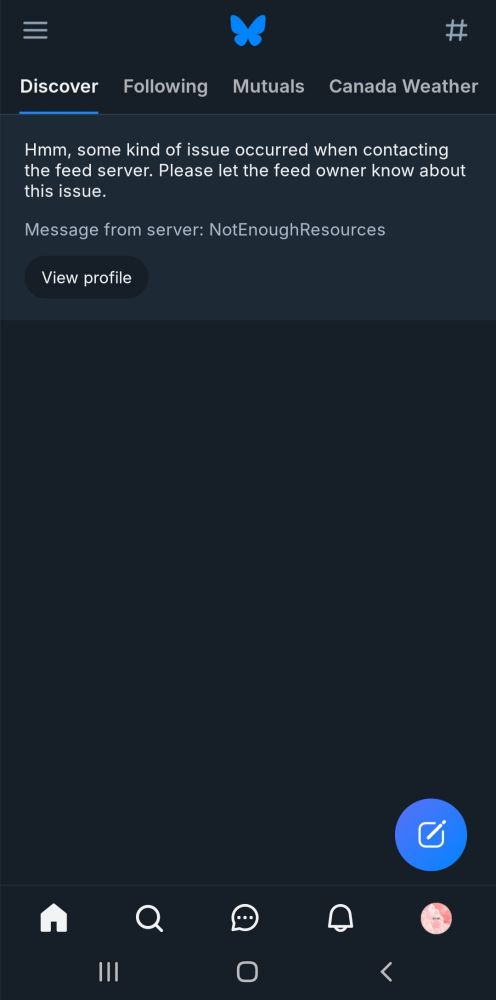 A screenshot showing my discover feed glitching