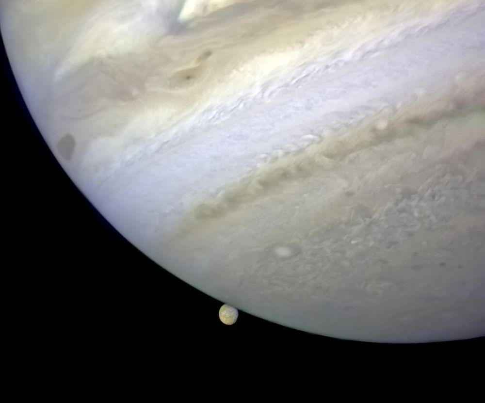 Jupiter and Io from Voyager 2