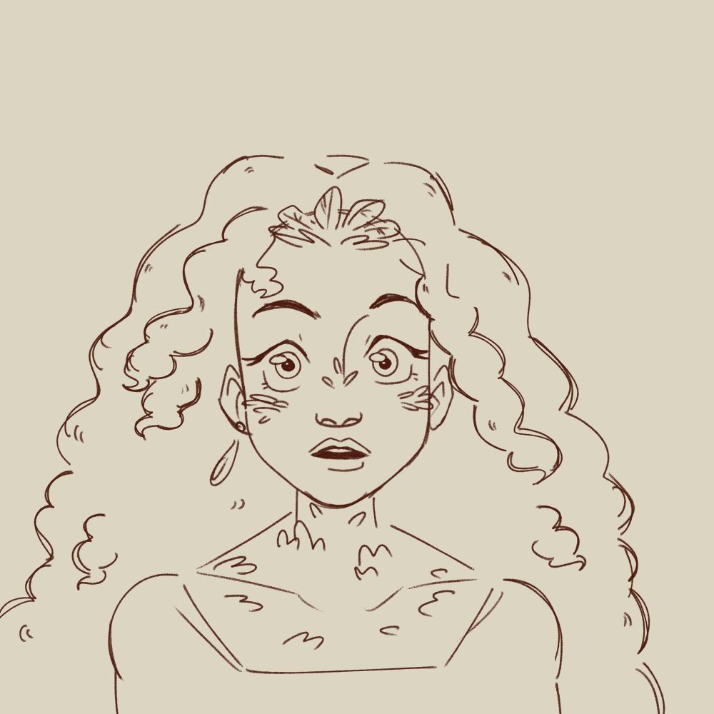 digital sketch of elaine from the webtoon the blind prince