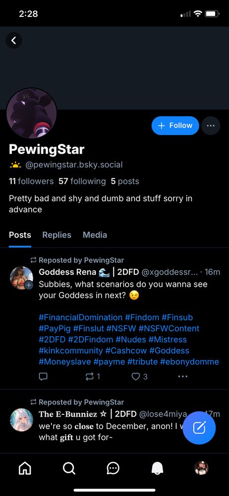 Block & report @pewingstar