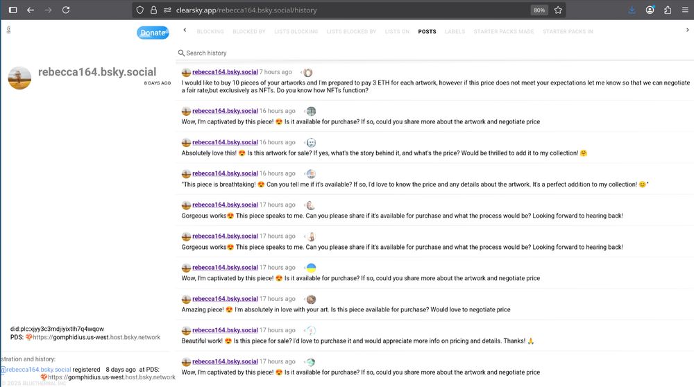 bot trying to trick artists.