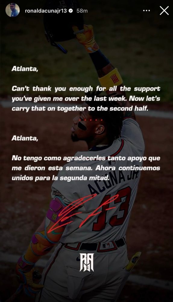 Atlanta,
Can't thank you enough for all the support you've given me over the last week. Now let's carry that on together to the second half.