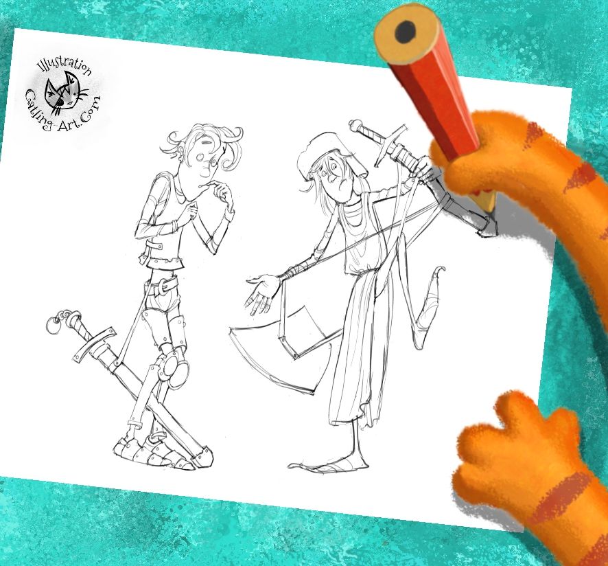 clumsy knight drawing Andy Catling Illustration