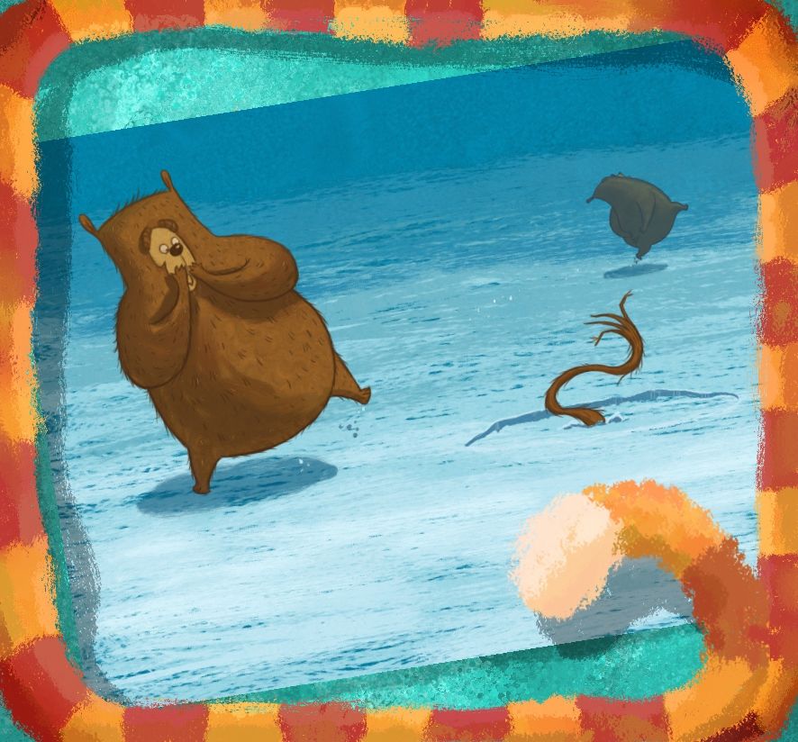 Bear losing his tail Illustration