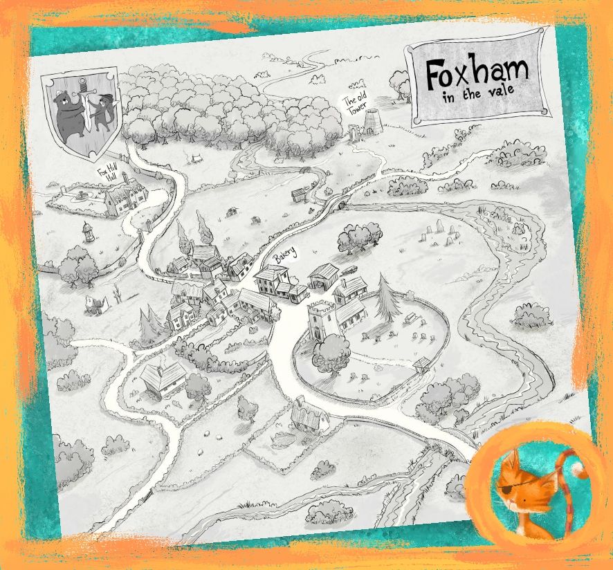 Foxes Foxham map andy catling illustration