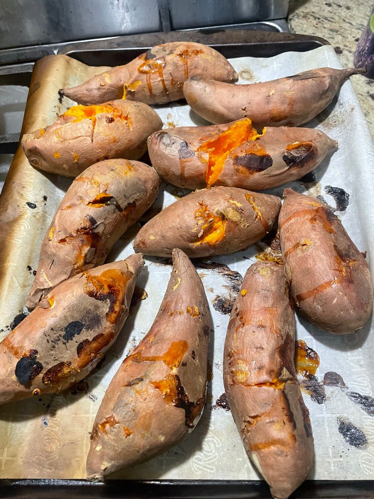 Roasted sweet potatoes
