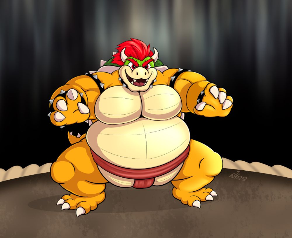 Bowser, king of koopa's, as a sumo