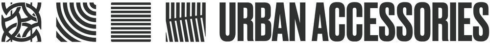 The logo of Urban Accessories - black artistic designs next to black text on a white background.