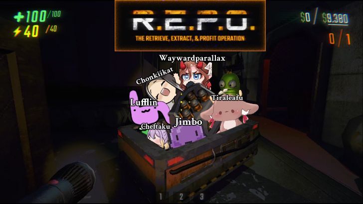repo camera looking at a cart holding waywardparallax, chonkiikat, lufflin, tiraleafu, cheftaku, and jimbo 