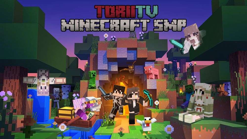 ToriiTV Minecraft SMP thumbnail!

Cheftaku is hanging upside-down in a tree
Omi is on a boat looking through a spyglass
Kirito and rachel are escaping a cave
Tira is about to jump out of a tree
and Lala is sitting with a bunny