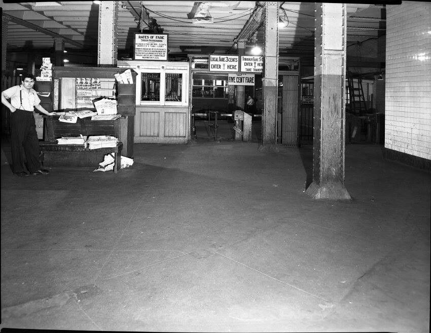 There was once a working trolley terminal underneath Delancey Street. Beginning in 1908, the Williamsburg Bridge Trolley Terminal was the departure point for streetcar service running over the Williamsburg Bridge.