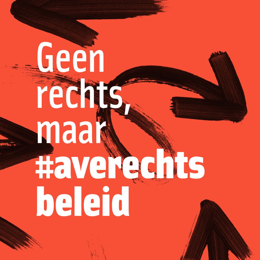 Poster van Vluchtelingenwerk tegen het averechtse beleid van het kabinet