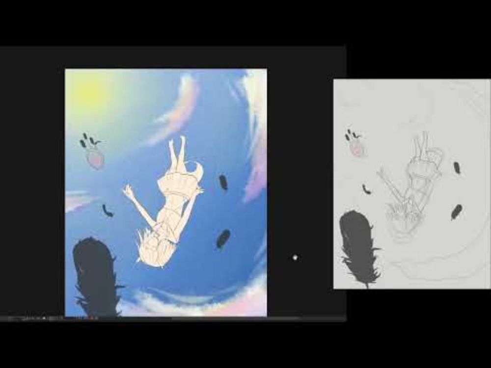 Timelapse - Falling from Dreams and Clouds (Art Fight)