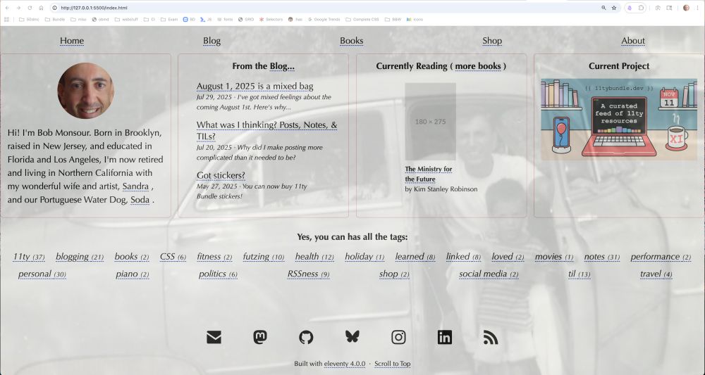A preview of the redesign of bobmonsour.com