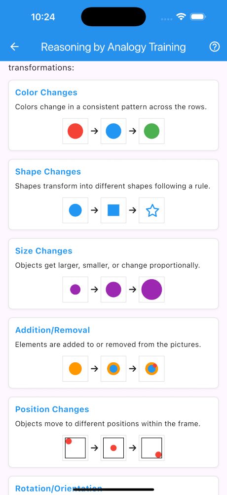 Updated for 2025! Train for gifted and talented testing.  This app is designed to increase reasoning and problem solving skills for second grade students.  Specifically the exercises within are for mastering the NNAT2 Naglieri Nonverbal Ability Test for Grade School.  

Within you'll find all 4 areas of study:
*Pattern Completion
*Reasoning By Analogy
*Serial Reasoning
*Spatial Visualization