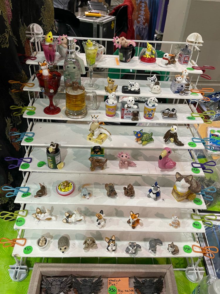 The surviving small sculpts, priced by shelf