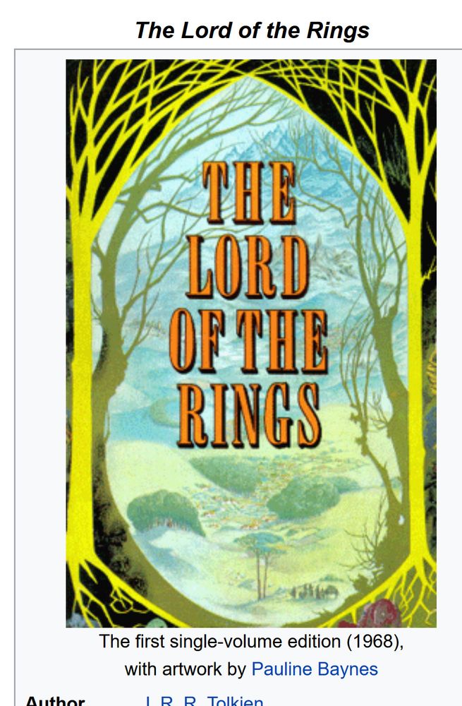 Boksomslag The Lord of the Rings, 1968.