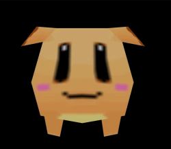 a low poly model of a strange creature as seen from the front