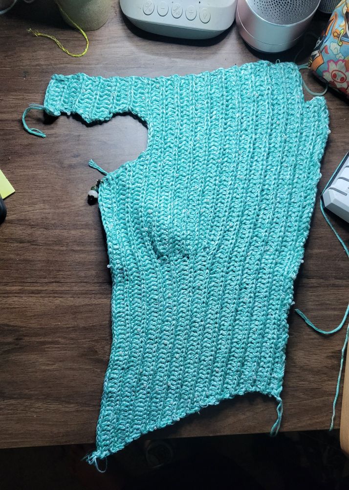 part of a crochet corset