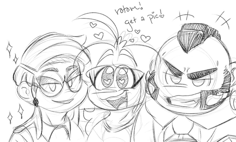 Corbeau and me and Philippe, and I love them very much