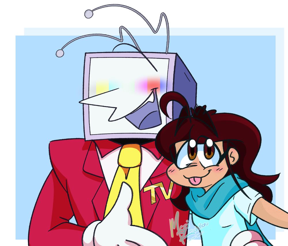 Tenna from Deltarune standing beside MEEEE